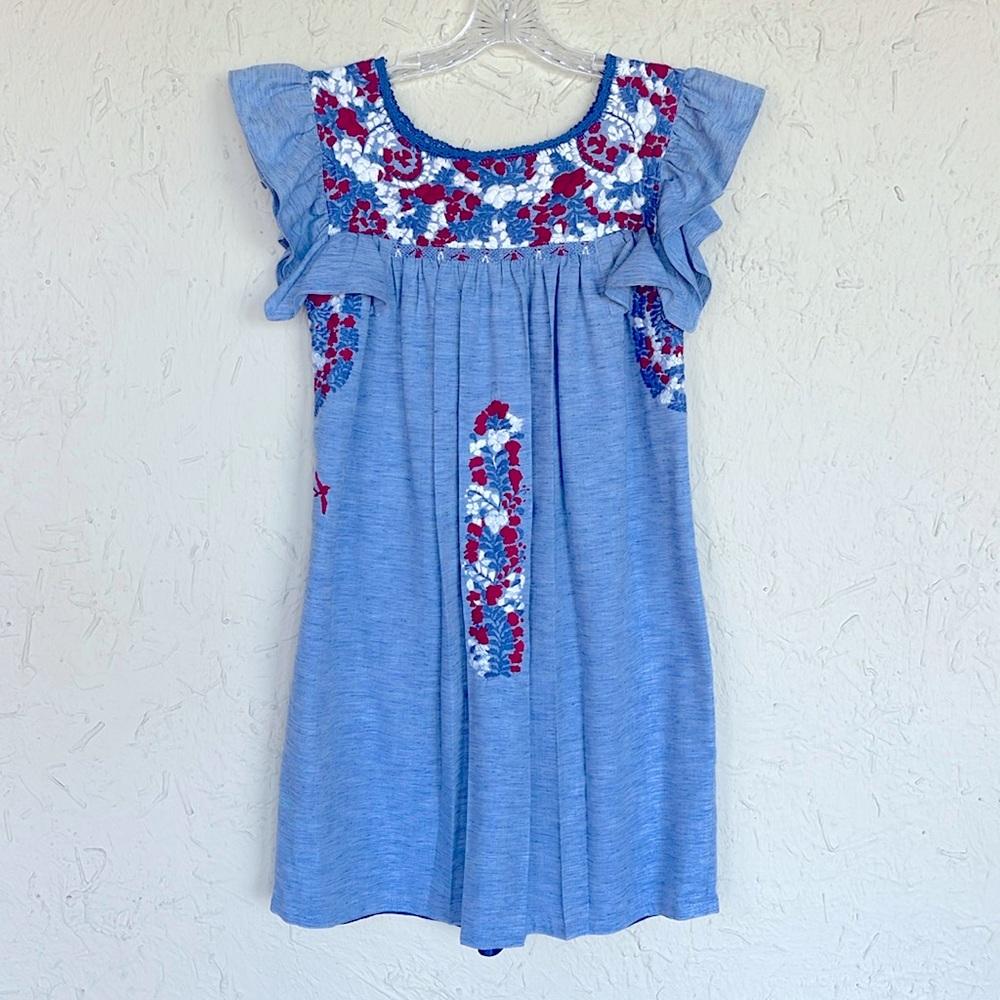 Mi Golondrina Soledad Azul y Rojo Dress